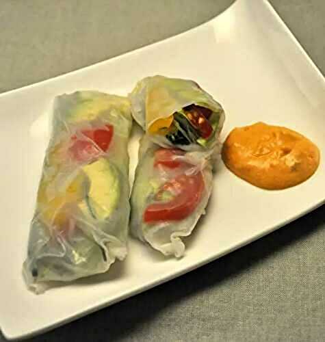 Avocado, Yellow Pepper and Tomato Summer Rolls