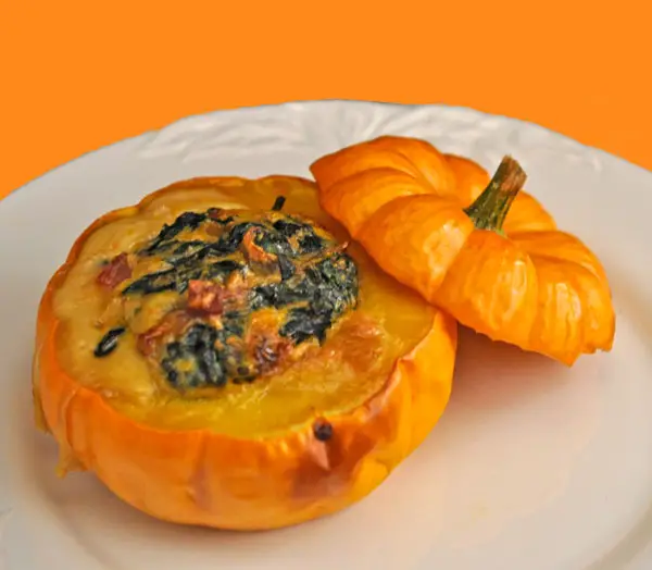 Baby Pumpkins Stuffed with Creamy Spinach, the second time
