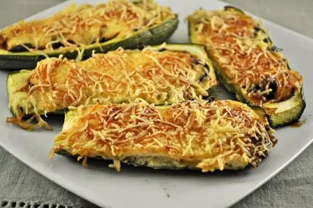 Baby Zucchini Stuffed with Browned Onions; the green menace returns
