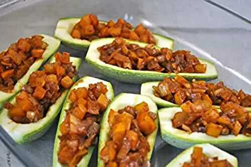 Baby Zucchini Stuffed with Spicy Peppers