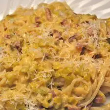 Bacon and Leek Spaghetti