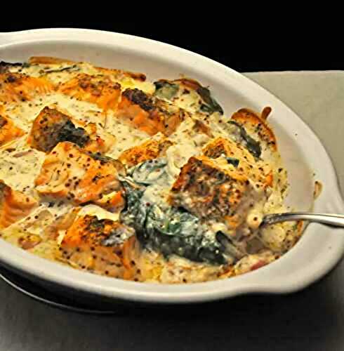 Baked Salmon Florentine, in the style of...