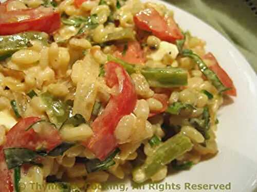 Barley Salad with Red and Green Peppers; too much of a good thing? NON!