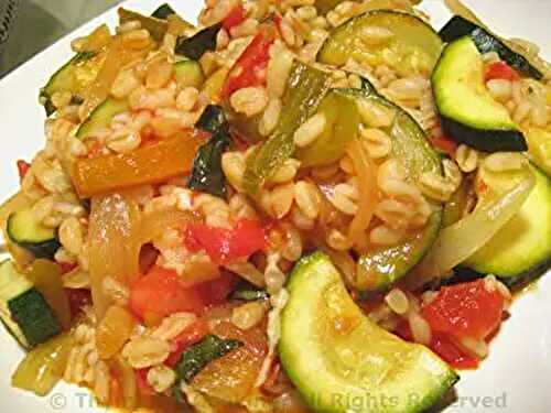 Barley with Courgette (Zucchini) and Tomato; the Saga continues....