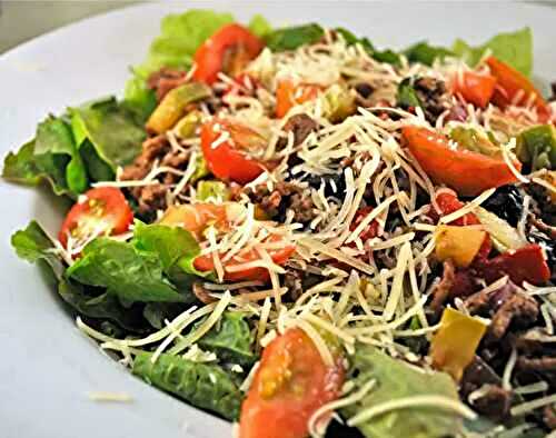 Beef and Zucchini Salad; flowers