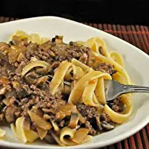 Beef & Mushroom Sauce on Tagliatelle