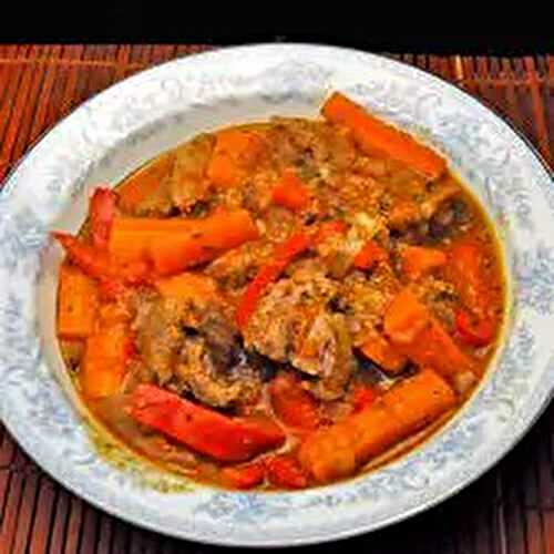 Braised Lamb with Peppers & Carrots