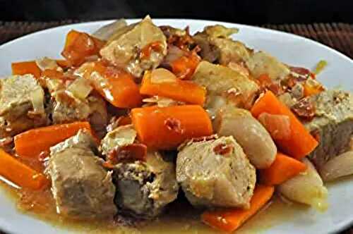 Braised Pork with Calvados; Kaki