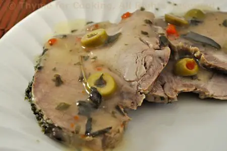 Braised Pork with White Wine, Olives and Sage