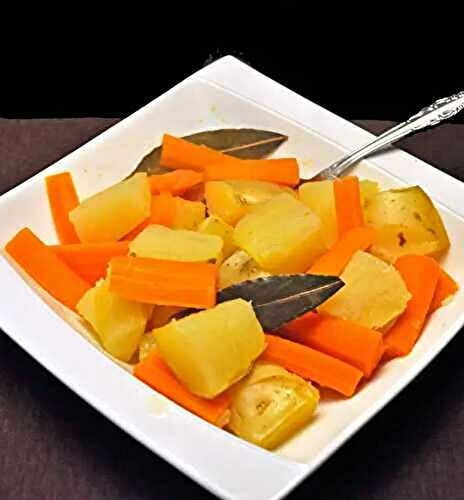 Braised Potatoes and Carrots with Bay Leaves, time to lighten up