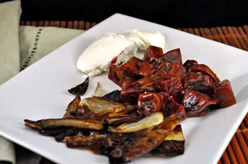 Browned Shallots with Beet Salad and Chevre; the update