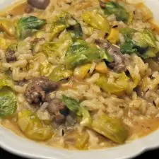 Brussels Sprouts and Sausage Risotto