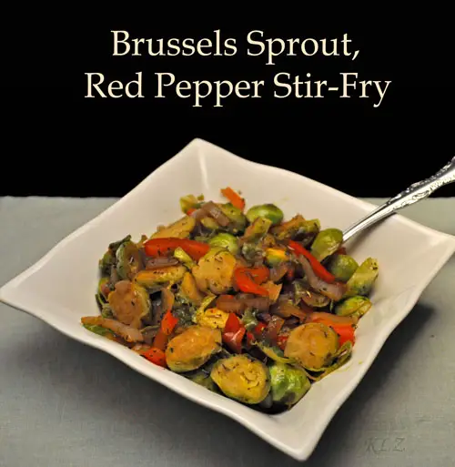 Brussels Sprouts, Red Pepper Stir Fry, a tree and a Rembrandt