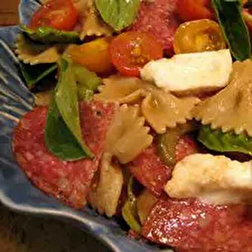Caprese Pasta Salad with Salami