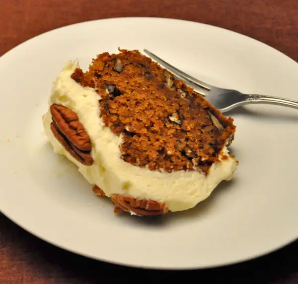 Carrot Pecan Cake, Cream Cheese Frosting; L' Auberge Español