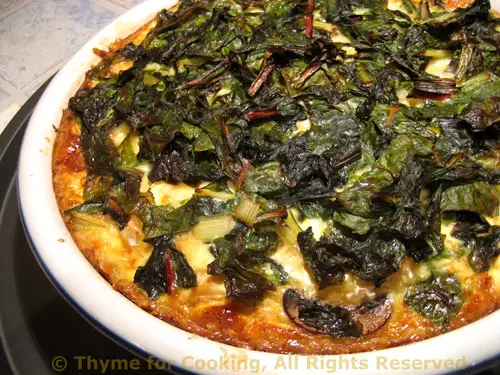 Chard, Chicken and Mushroom Quiche; Misbehaving Butternut Squash