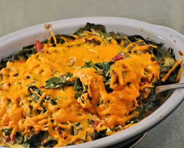 Chard, Yellow Squash Gratin; a soft day