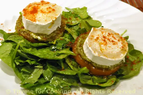 Chevre, Pesto and Honey Salad; the update