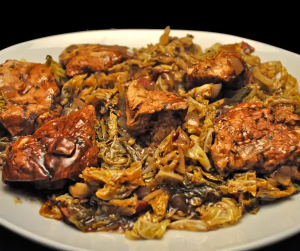 Chicken Breasts with Balsamic Cabbage; sick bunnies