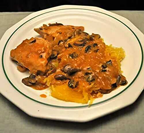 Chicken Breasts with Mushroom Sauce on Spaghetti Squash; Argan oil, me and the goats