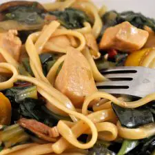 Chicken, Chard and Mushroom Lo Mein