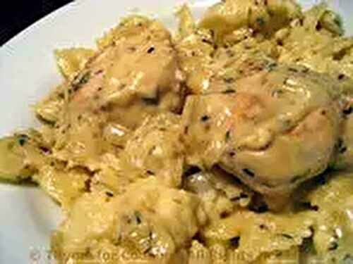 Chicken in Mustard Sauce with Cauliflower Pasta; Another French Lesson Learned