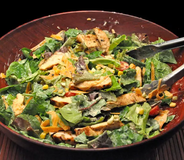 Chicken Salad, Yogurt Ranch Dressing; a broken nose