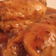 Chicken Thighs, White Wine & Balsamic Vinegar Sauce