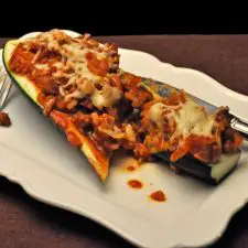 Chili Stuffed Zucchini