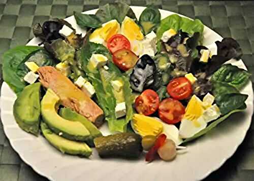 Composed Salad with Tuna, Avocado; baby birds