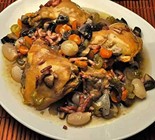 Coq au Vin Blanc; a beating heart and a question