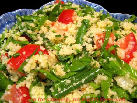 Couscous, Spinach and Green Bean Salad; Big Brother doesn't care