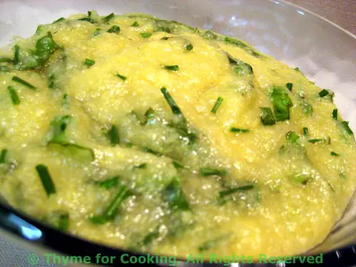 Creamy Herb Polenta; Easter...