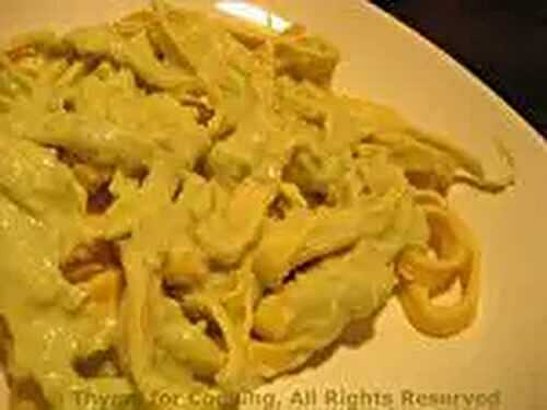 Egg 'Linguini' with Warm Avocado Sauce; sordid secrets of solitary suppers revealed!