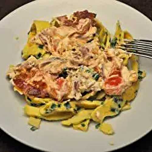Egg Noodles with Goat Cheese Sauce