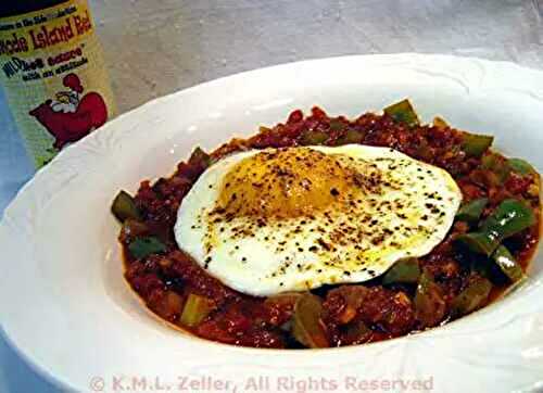 Eggs Pipérade; dog's best friend