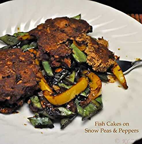 Fish Cakes on Peapods and Peppers, paleomythic