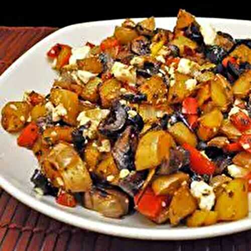 Fried Potatoes with Peppers & Feta