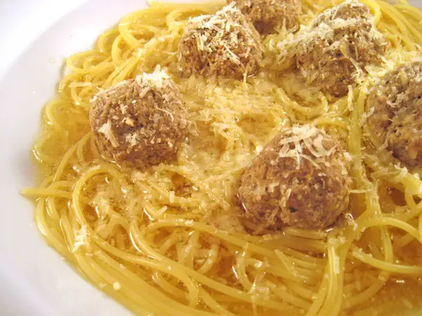Garlic Spaghetti and Meatballs; Birthday Girls