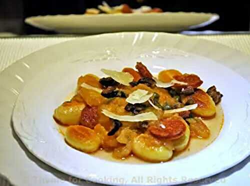 Gnocchi with Chorizo and Capers; Decorating for Christmas