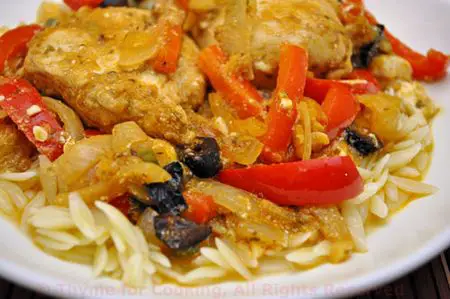 Greek Chicken on Orzo; Conversations