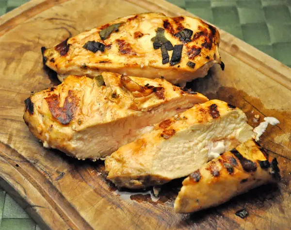 Grilled Chicken Breasts, Lemon, Sage; waiting for tomatoes