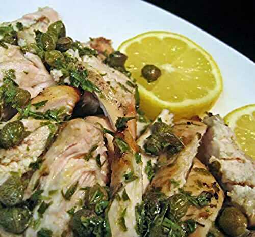 Grilled Chicken Breasts Piccata; hot day at the beach