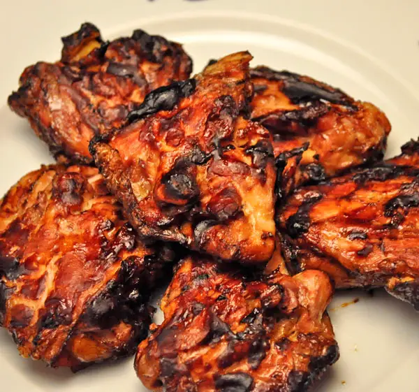 Grilled Chicken Thighs with Oyster Barbecue Sauce; on the road to Morocco