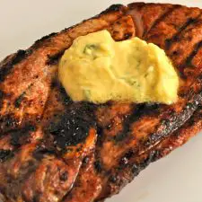 Grilled Lamb Steaks with Rosemary Mustard Butter