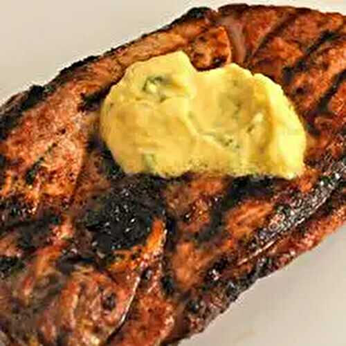 Grilled Lamb Steaks with Rosemary Mustard Butter