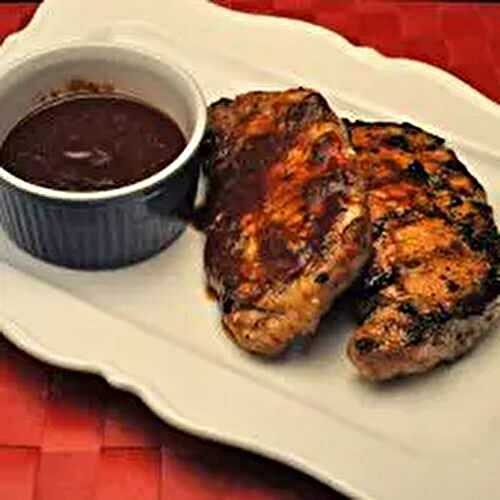 Grilled Pork Chops, Ginger Barbecue Sauce