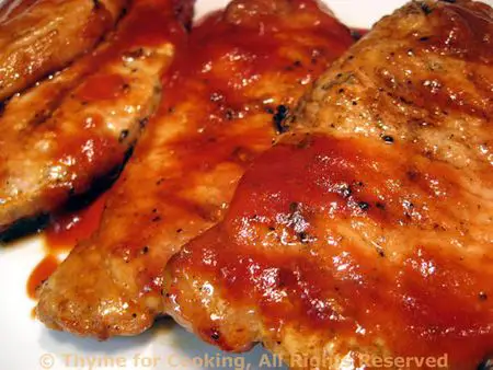 Grilled Pork Chops with Ginger Barbecue Sauce
