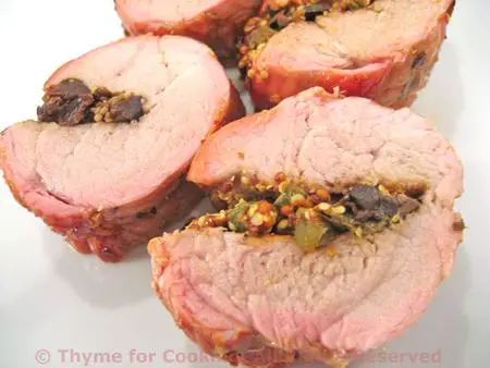 Grilled Pork Tenderloin, stuffed with Pesto and Cheddar