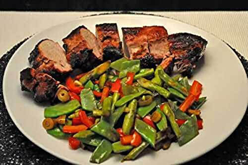 Grilled Pork Tenderloin with Stir-Fried Spring Vegetables; the update